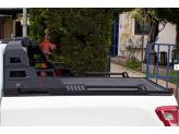 Защитная дуга "Dakar" для Mitsubishi L200 с габаритными фонарями в кузов пикапа (цвет черный, можно заказать с накладками красного цвета), изображение 5